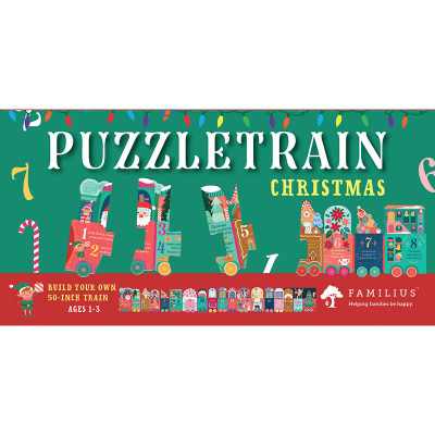 【预售】英文原版 Puzzletrain圣诞26块拼图Puzzletrain Christmas 26-Piece Puzzle儿童礼品拼图书幼儿启蒙学习数数益智儿童玩具