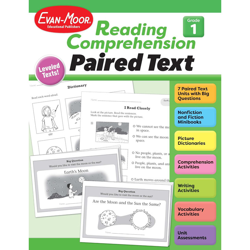 【预售】英文原版Reading Comprehension: Paired Text, Grade 1 阅读理解：体裁对比阅读一年级   Evan-Moor 小学生学习辅导书籍