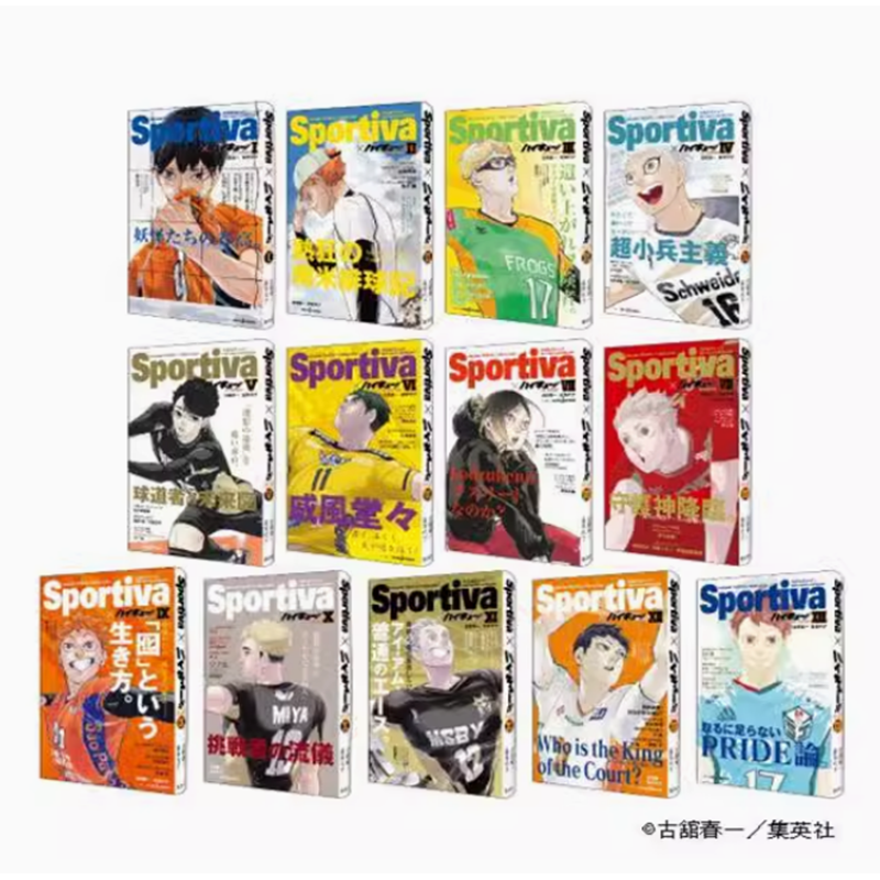 【稀缺一套】日文原版 排球少年小说 合作杂志风封面 1-13 ハイキュー!!ショーセツバン!!Sportivaコラボオビ 各種 1-13 运动漫画