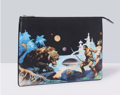 【预售】英文原版 Pouch Frazetta 袋子 弗雷泽塔 由超细纤维皮革标签和亚麻衬里手工制作而成TASCHEN手拿包