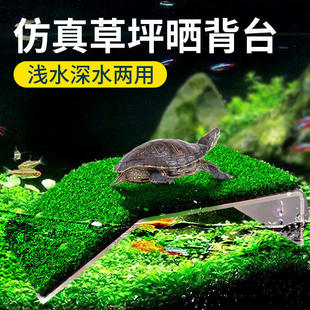 乌龟晒台爬台鱼缸龟缸爬坡亚克力吸盘高水位休息深水浮岛晒背浮台