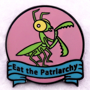 螳螂胸针eat the patriarchy徽章女权主义金属Pins