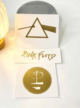 【3张】Pink Floyd 平克弗洛伊德周边金属贴纸金色应援手机壳平板
