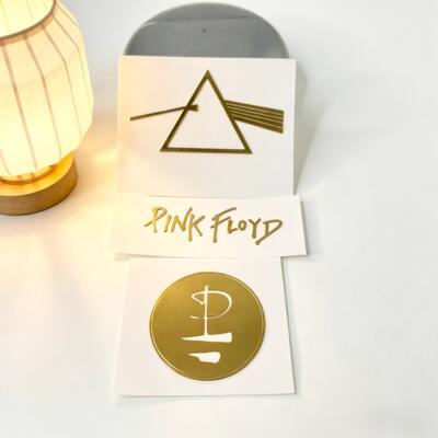 【3张】Pink Floyd 平克弗洛伊德周边金属贴纸金色应援手机壳平板