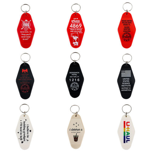Movie Tv Show Amine Motel Keychain Collection Plastic Tag