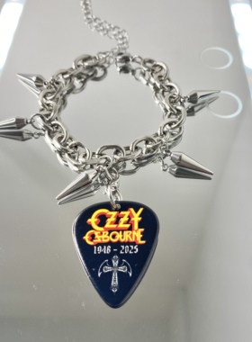 【可弹奏 可拆卸】Ozzy Osbourne奥兹周边吉他拨片手链钛钢摇滚