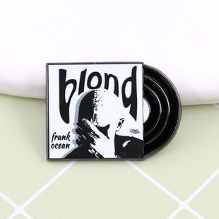 Frank Ocean 弗兰克奥申 Blond专辑黑胶唱片烤漆金属徽章胸针配饰