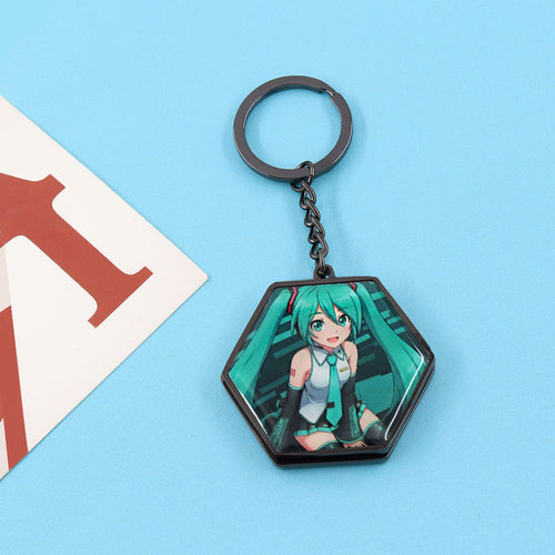 Hatsune Miku 初音未来双面镜子金属钥匙扣虚拟歌手动漫周边挂件