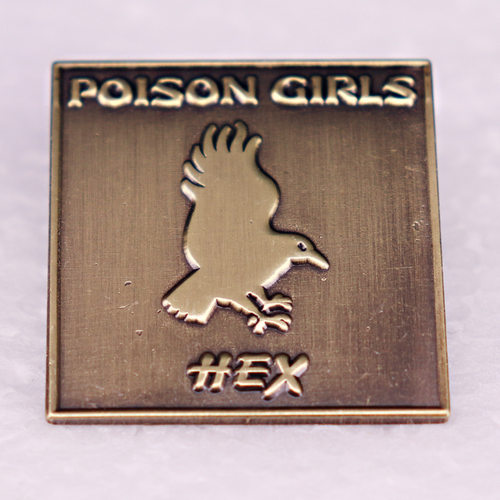 Poison Girls 朋克乐队复古做旧乌鸦金属徽章胸针配饰 Pins