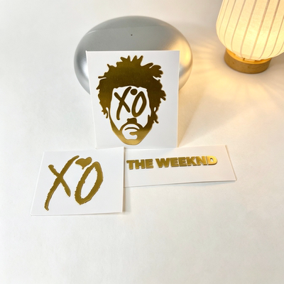 【3张】The Weeknd盆栽哥周边金属贴纸金色手机平板吉他装饰无料