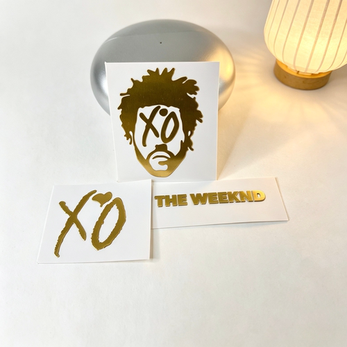 【3张】The Weeknd盆栽哥周边金属贴纸金色手机平板吉他装饰无料
