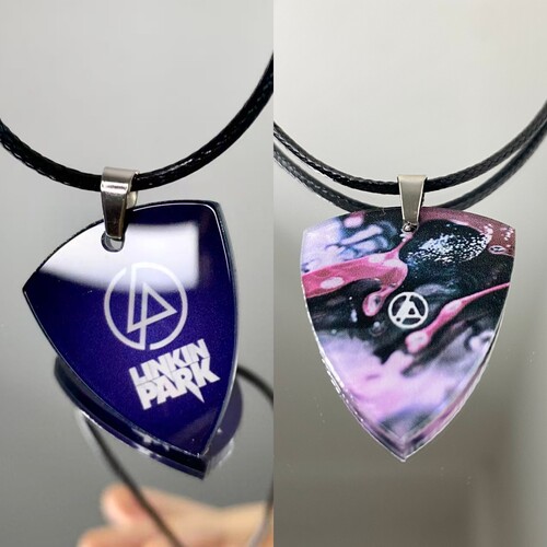 林肯公园乐队周边Linkin Park吉他拨片项链配饰专辑徽章唱片挂饰