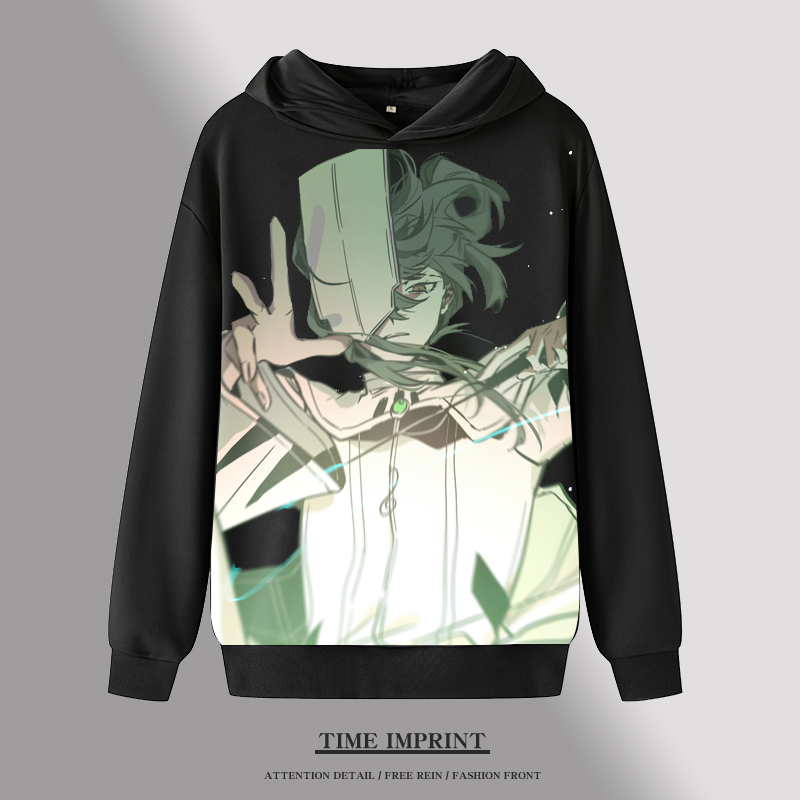 脑叶联名废墟图书馆痛衣二次元卫衣青少年印花定制衣服帽衫宽松潮