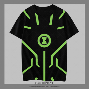 少年骇客短袖T恤男速干薄款衣服青少年打底衫大码二次元卡通汗衫