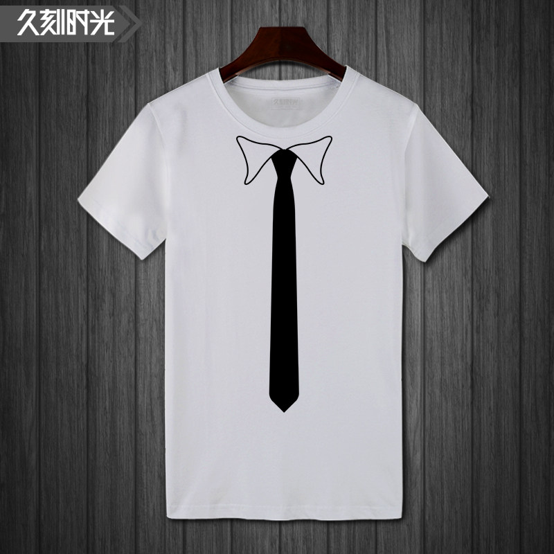 唐人街刘昊然潮领带T恤短袖男女衣服学生青年半袖探案打底衫定制