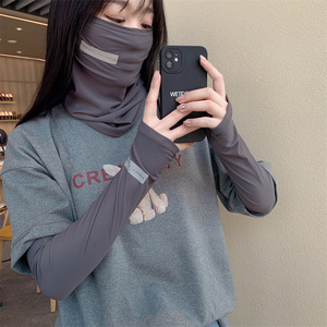 冰袖防晒女夏季薄款透气宽松防紫外线袖套开车骑行纯色护臂大码男