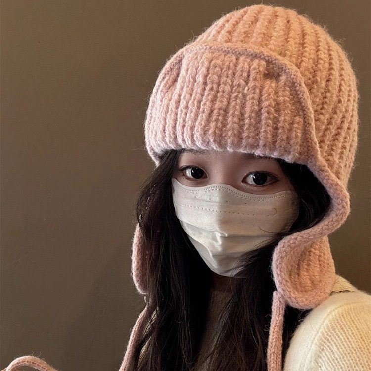 韩国ins风纯色保暖护耳针织帽子女秋冬毛线帽时尚加厚飞行雷锋帽,服饰配件/皮带/帽子/围巾,帽子,淘宝优惠券,粉丝福利购,淘宝优惠卷
