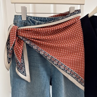 饰包头多用丝巾屁帘半身裙 简约百搭装 夏季 氛围感大三角巾女韩版