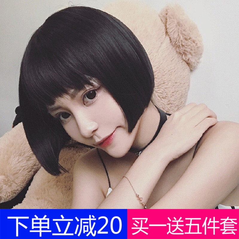 女生真人自然风流行光头假发套