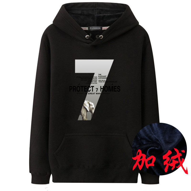 秋冬卫衣男女加绒加厚保暖连帽情侣青少年韩版潮流学生带帽外套潮