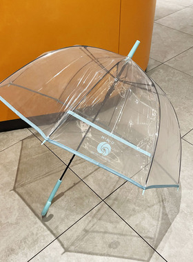 防飞沫设计~日本小清新阿波罗拱透明伞长柄自动文艺范学生雨伞S