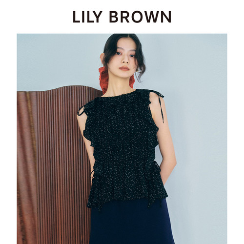 LILYBROWN圆领荷叶边褶皱衬衫