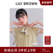 LILY 上衣LWFB252100 蝴蝶结拼色衬衫 BROWN春夏款 荷叶边袖