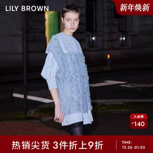 LILY 甜美淑女百搭小香风马甲外套LWNV231079 BROWN春夏款