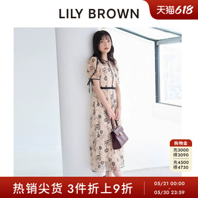 LILYBROWN刺绣泡泡短袖连衣裙
