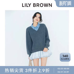 领荷叶边连衣裙LWNO254102 甜美拼接衬衫 LILY BROWN秋冬款