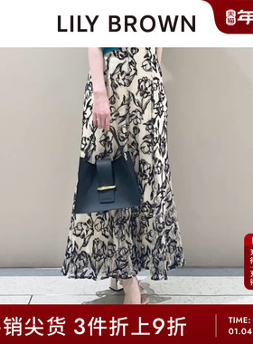 LILY BROWN春夏款复古高腰蕾丝花朵刺绣半身裙LWFS252007