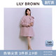 LILY 蝴蝶结系带钻扣羊毛呢外套大衣LWFC255811 BROWN秋冬款