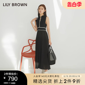 LILY BROWN春夏款新中式撞色盘扣气质无袖连衣裙LWNO232080