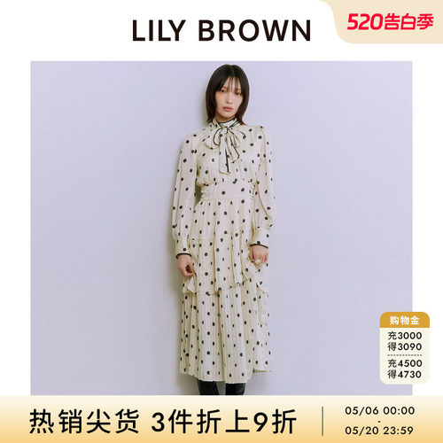 LILYBROWN系带收腰百褶连衣裙
