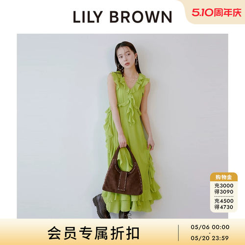 LILYBROWN小飞袖荷叶边连衣裙
