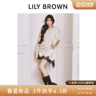 LILY BROWN2026春夏新品针织衫蕾丝吊带连衣裙两件套LWNO261134