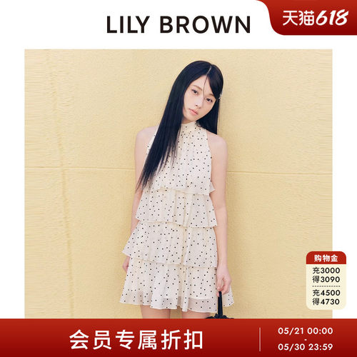 LILYBROWN蝴蝶结荷叶边连衣裙