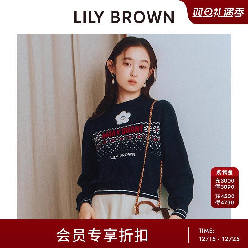 LILYBROWN圆领花朵针织衫