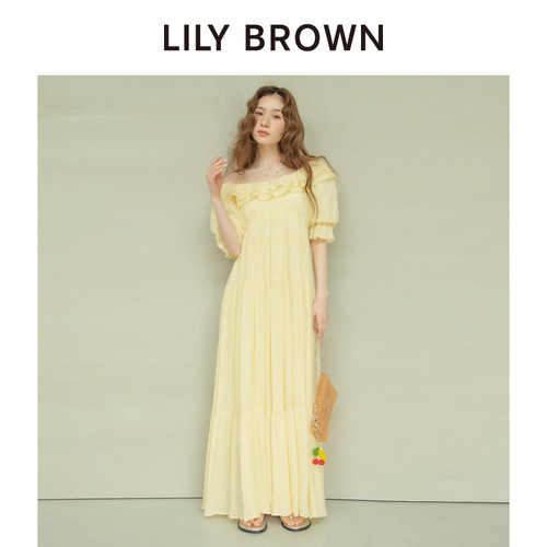 LILYBROWN一字领露肩连衣裙