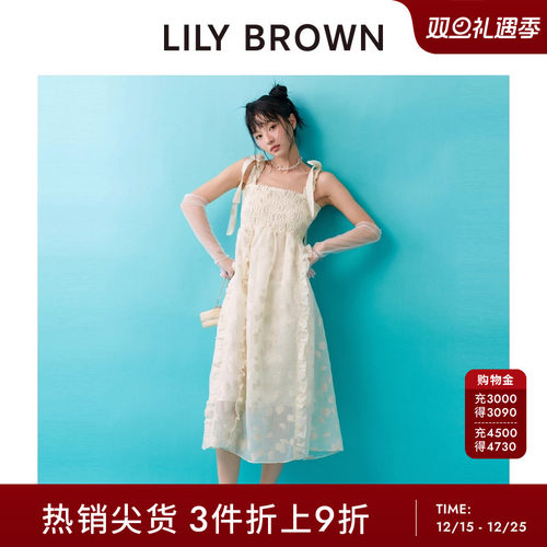 LILY BROWN春夏款 甜美公主蝴蝶结露背长连衣裙LWFO251066