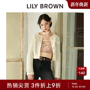 LILY 甜美气质小香风系带针织吊带LWNT251016 BROWN春夏款