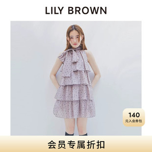 LILY BROWN2026早秋新品荷叶边无袖蝴蝶结系带连衣裙LWFO264048