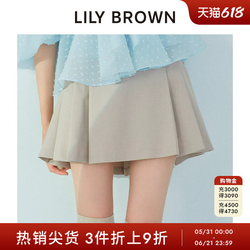 LILY BROWN秋冬款高腰学院风简约百褶A字短裙裤LWFP254178