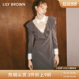 LILY BROWN秋冬款 CANDY荷叶边拼接气质连衣裙LWFO235806
