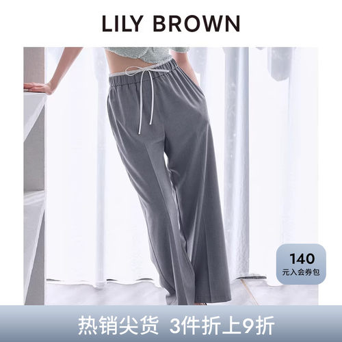 LILYBROWN系带印花阔腿休闲裤