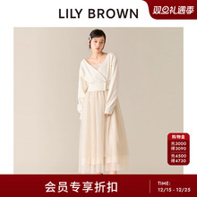 LILY BROWN2025秋冬新品针织开衫吊带薄纱连衣裙两件套LWNO255055