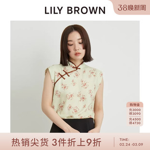 LILY BROWN春夏款 新中式盘扣印花无袖上衣衬衫LWFT242072