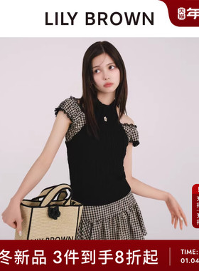 LILY BROWN2025秋冬新品MARY QUANT黄麻刺绣手提托特包LWGB254303