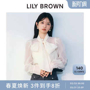 雪纺衬衫 甜美蝴蝶结系带长袖 LWFT261030 BROWN2026春夏新品 LILY