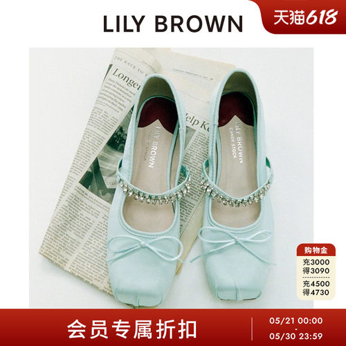 LILYBROWN蝴蝶结一字带平底单